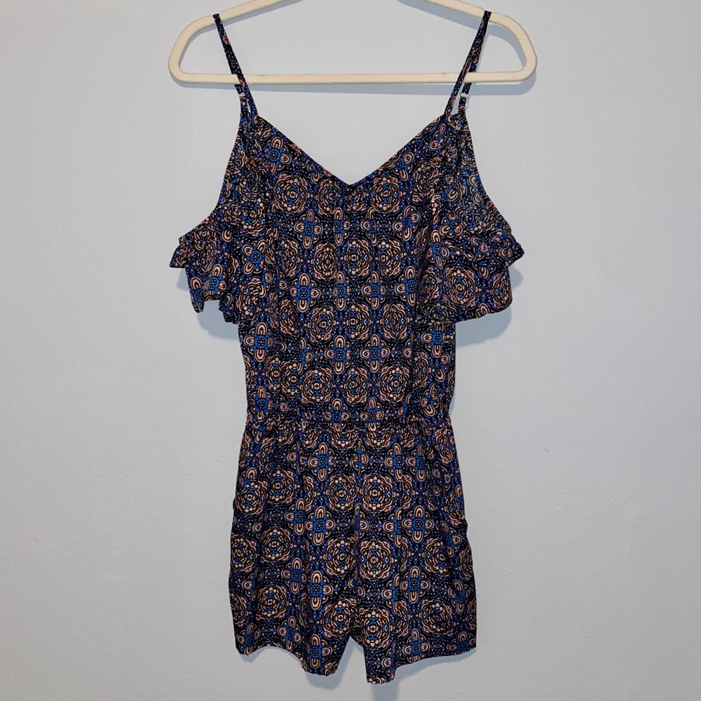 Open Shoulder Romper with Pockets